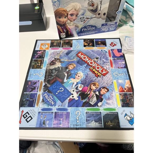 Frozen Disney Monopoly Junior Board Game 2014 Parker Brothers Hasbro Complete - Picture 6 of 7